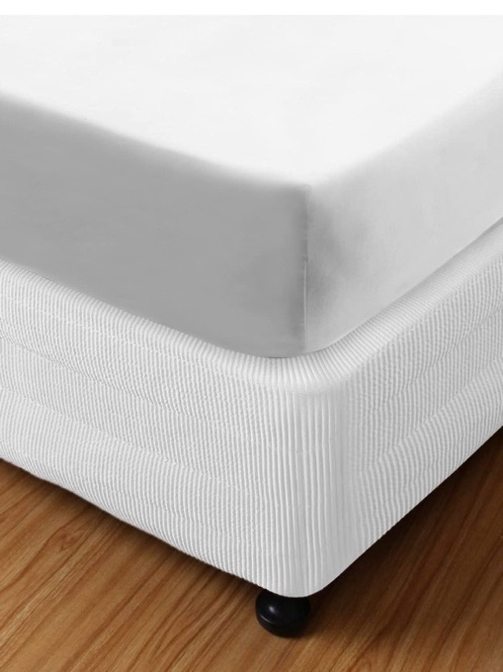 Box Spring Cover Wrap-Around Elastic Vertical Quilted Valance 16” Drop KING